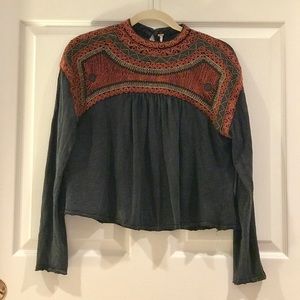 Embroidered Free People Long Sleeve